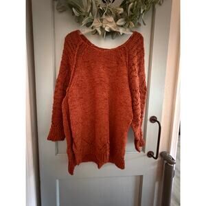 Anthropologie, PILCRO, Burnt Orange Long Sweater, Size Medium
